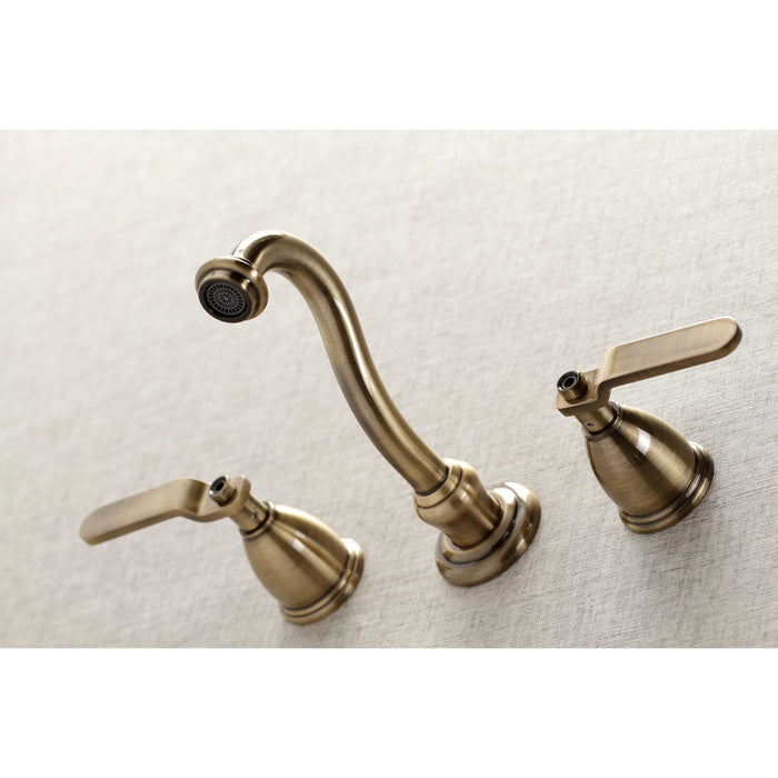 Whitaker KS3023KL Two-Handle 3-Hole Wall Mount Roman Tub Faucet, Antique Brass