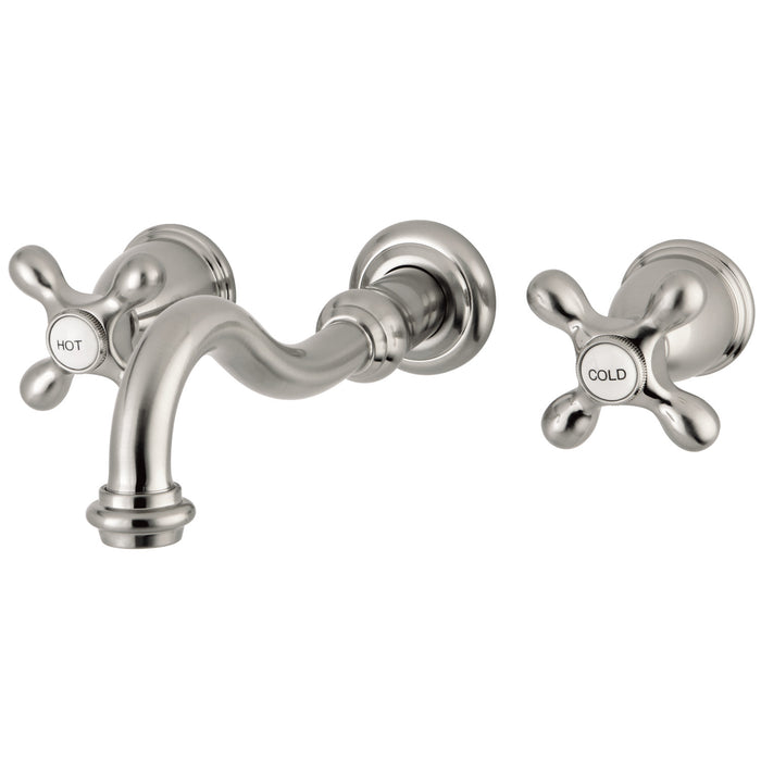 Restoration KS3028AX Two-Handle 3-Hole Wall Mount Roman Tub Faucet, Brushed Nickel