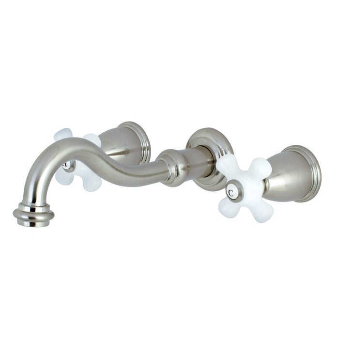 Restoration KS3028PX Two-Handle 3-Hole Wall Mount Roman Tub Faucet, Brushed Nickel