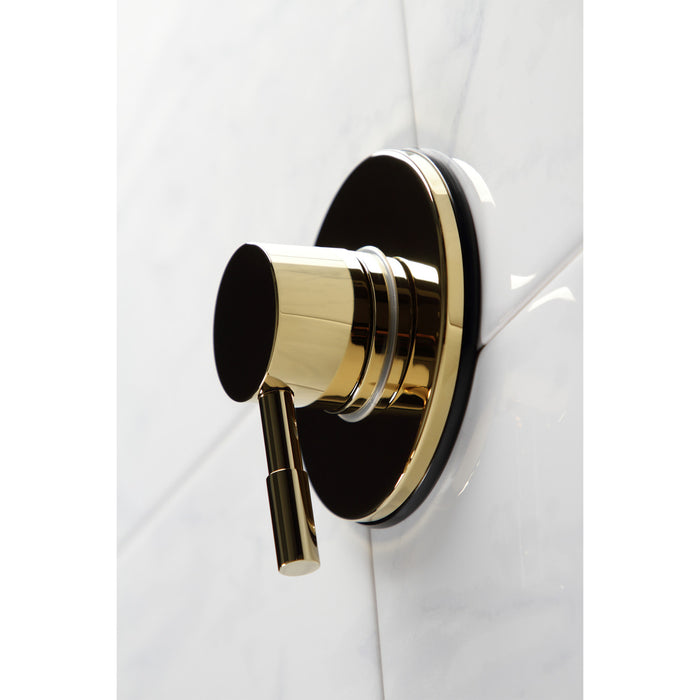 Concord KS3032DL Single-Handle Wall Mount Three-Way Diverter Valve with Trim Kit, Polished Brass