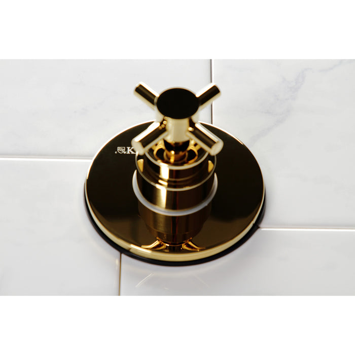 Concord KS3032DX Single-Handle Wall Mount Three-Way Diverter Valve with Trim Kit, Polished Brass