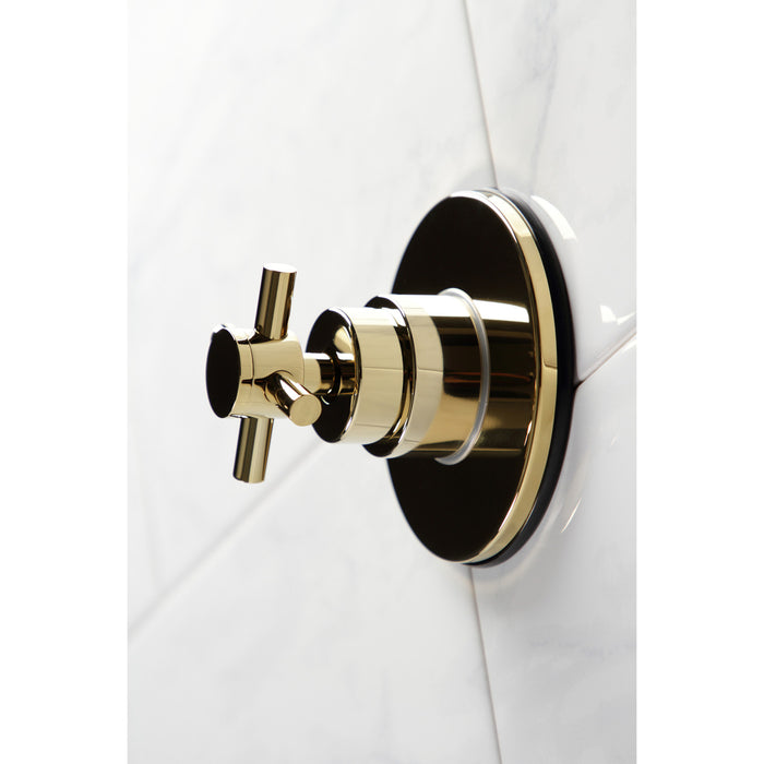 Concord KS3032DX Single-Handle Wall Mount Three-Way Diverter Valve with Trim Kit, Polished Brass