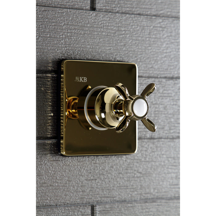 KS3042BEX Single-Handle Wall Mount Three-Way Diverter Valve with Trim Kit, Polished Brass