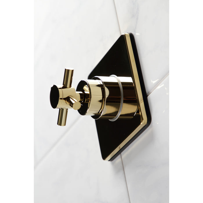 Concord KS3042DX Single-Handle Wall Mount Three-Way Diverter Valve with Trim Kit, Polished Brass