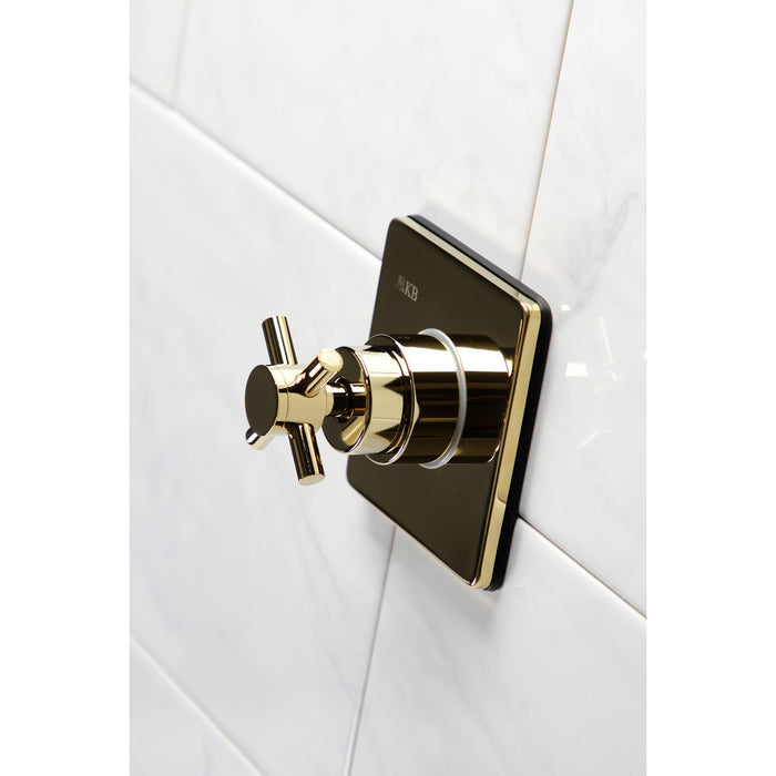 Concord KS3042DX Single-Handle Wall Mount Three-Way Diverter Valve with Trim Kit, Polished Brass