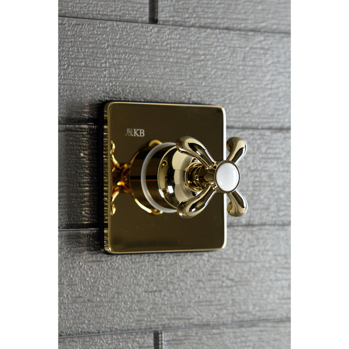 KS3042TX Single-Handle Wall Mount Three-Way Diverter Valve with Trim Kit, Polished Brass