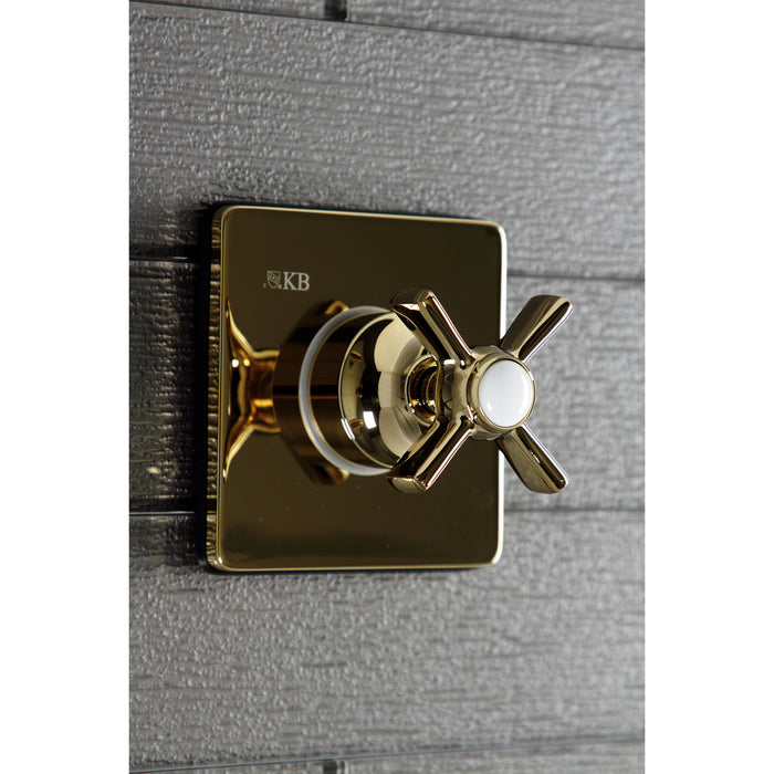 KS3042ZX Single-Handle Wall Mount Three-Way Diverter Valve with Trim Kit, Polished Brass