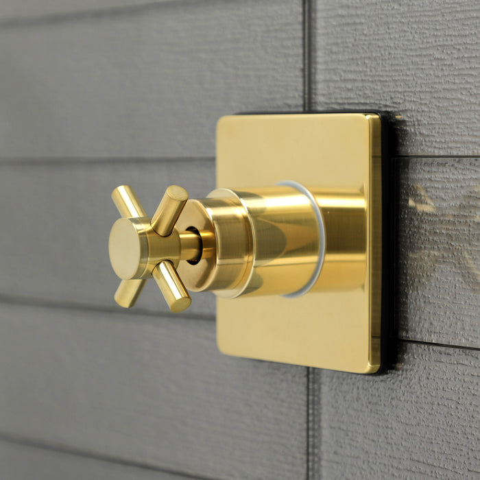 Concord KS3047DX Single-Handle Wall Mount Three-Way Diverter Valve with Trim Kit, Brushed Brass