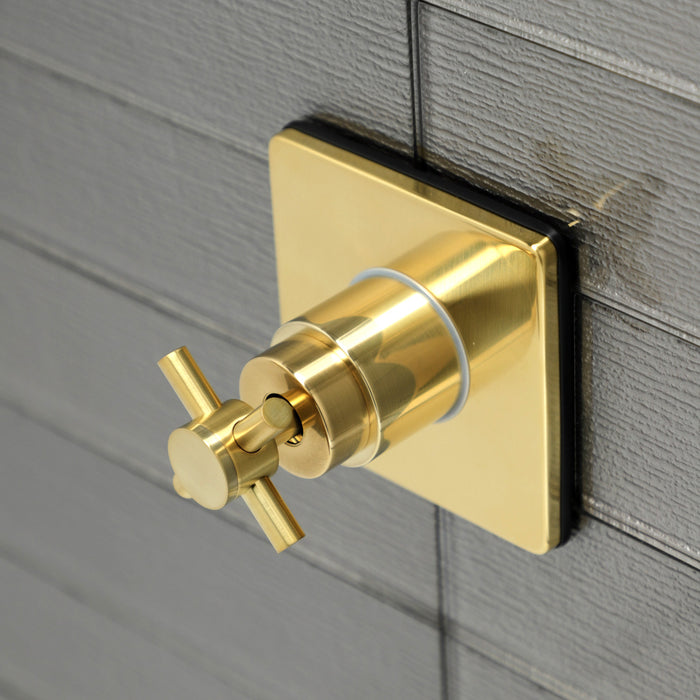 Concord KS3047DX Single-Handle Wall Mount Three-Way Diverter Valve with Trim Kit, Brushed Brass