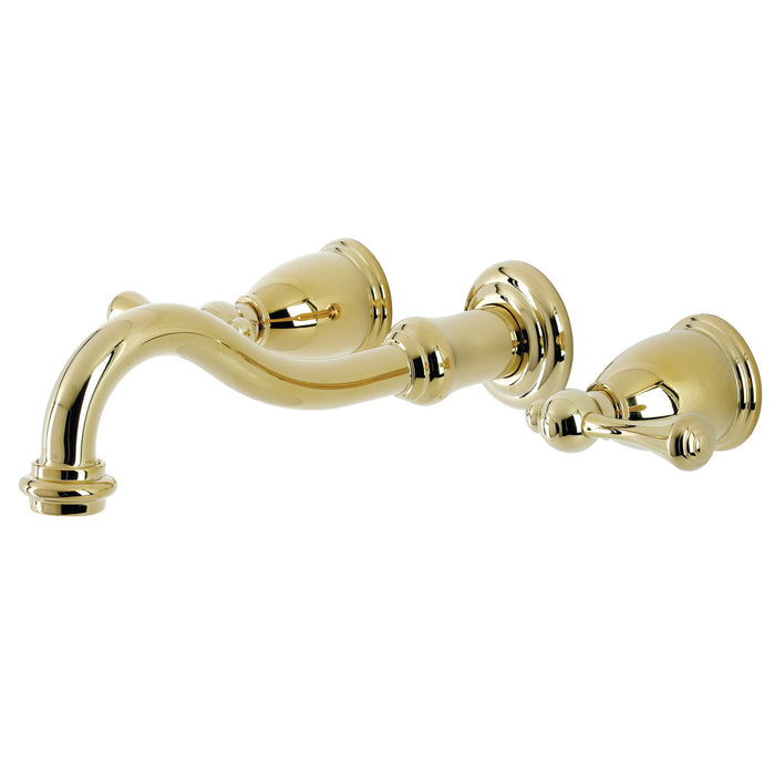 Vintage KS3122BL Two-Handle 3-Hole Wall Mount Bathroom Faucet, Polished Brass