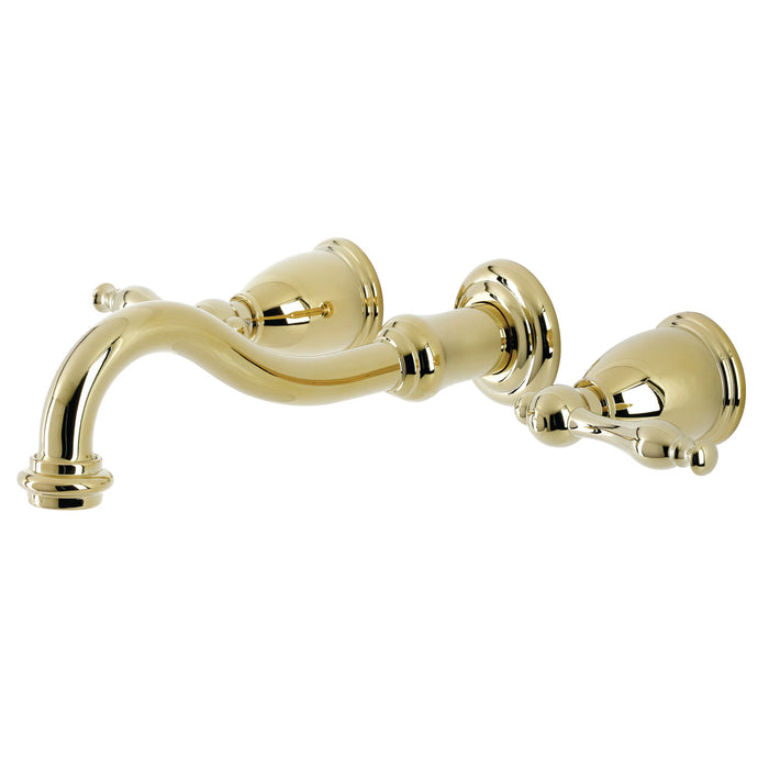 Vintage KS3122NL Two-Handle 3-Hole Wall Mount Bathroom Faucet, Polished Brass