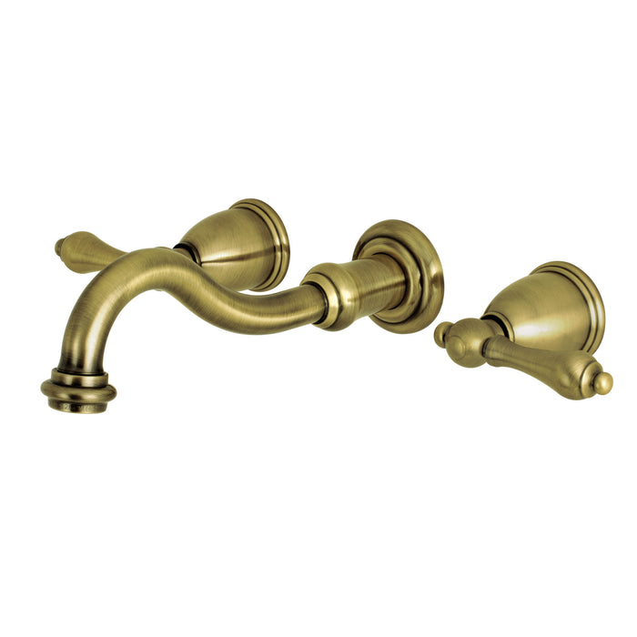 Vintage KS3123AL Two-Handle 3-Hole Wall Mount Bathroom Faucet, Antique Brass