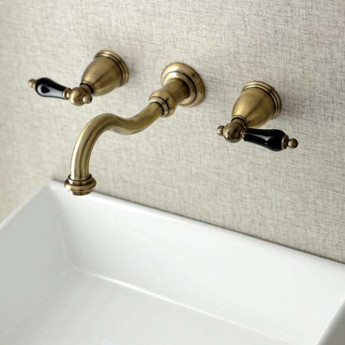 Duchess KS3123PKL Two-Handle Wall Mount Bathroom Faucet, Antique Brass