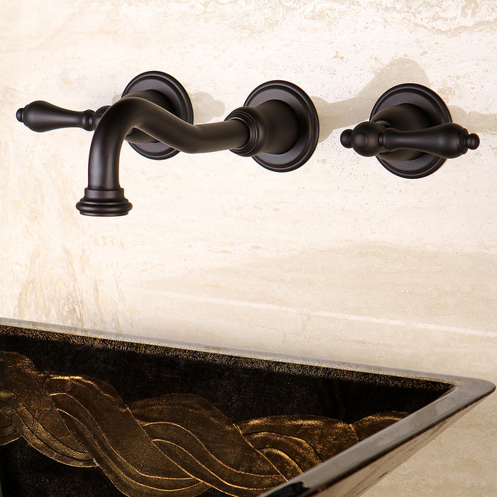 Vintage KS3125AL Two-Handle 3-Hole Wall Mount Bathroom Faucet, Oil Rubbed Bronze