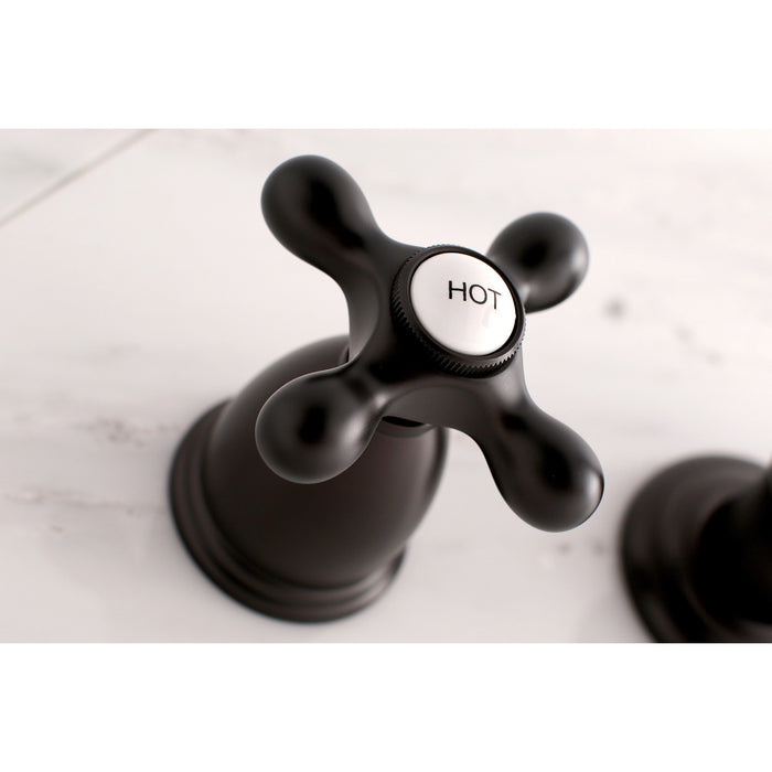 Vintage KS3125AX Double-Handle 3-Hole Wall Mount Bathroom Faucet, Oil Rubbed Bronze