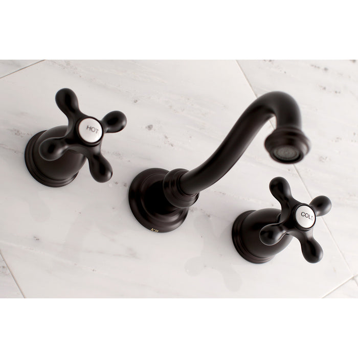 Vintage KS3125AX Two-Handle 3-Hole Wall Mount Bathroom Faucet, Oil Rubbed Bronze