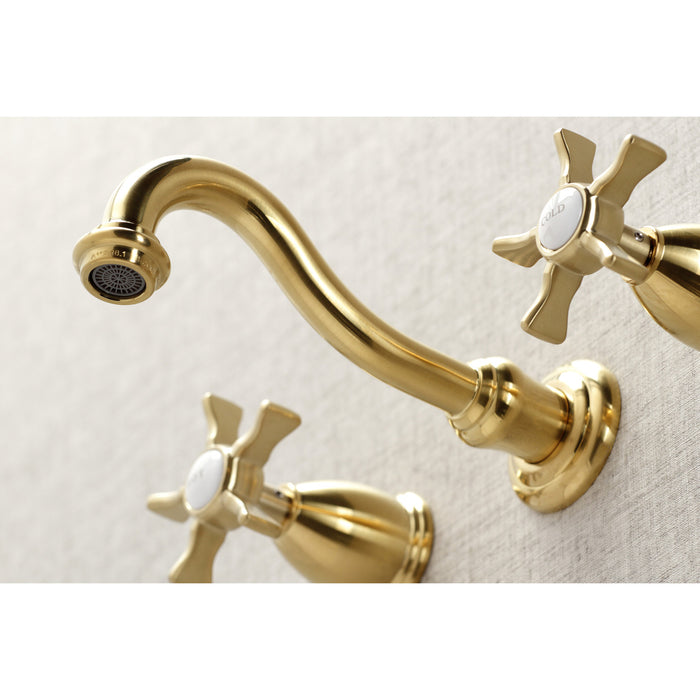 Hamilton KS3127NX Two-Handle 3-Hole Wall Mount Bathroom Faucet, Brushed Brass