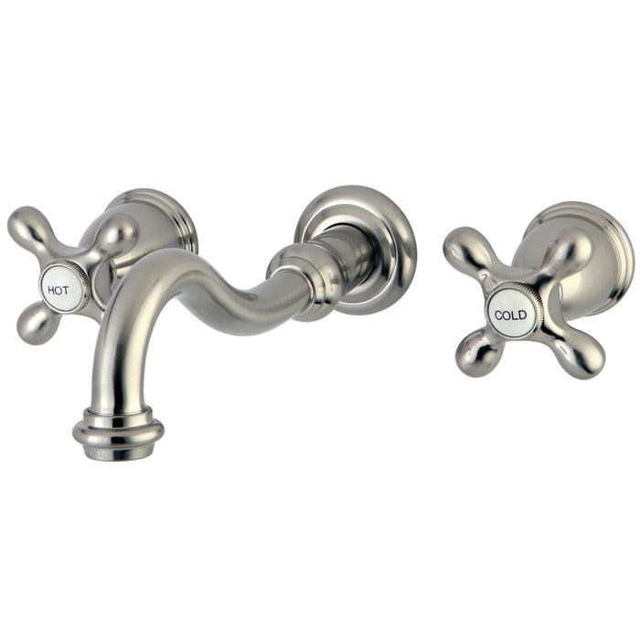 Vintage KS3128AX Two-Handle 3-Hole Wall Mount Bathroom Faucet, Brushed Nickel