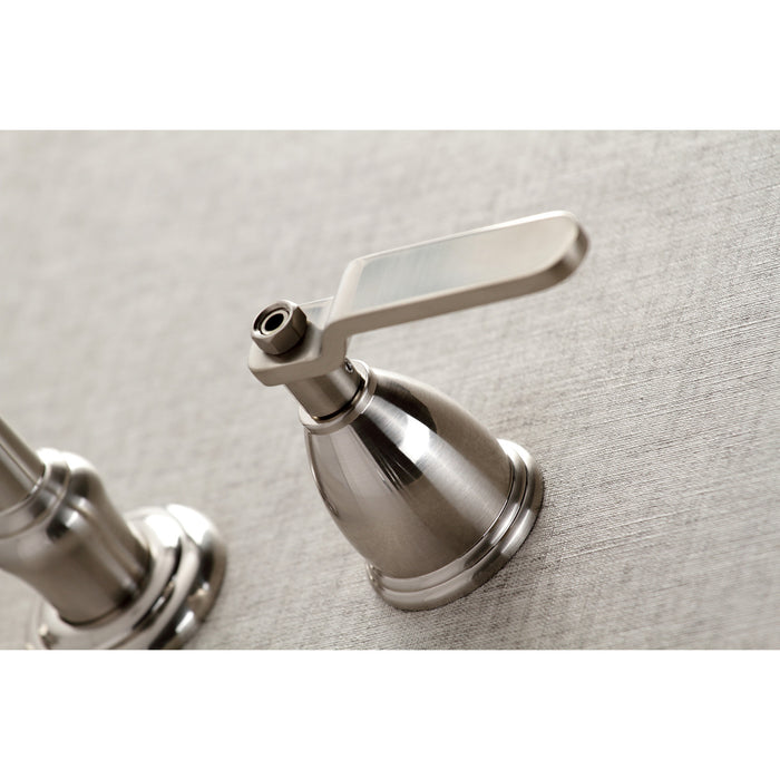 Whitaker KS3128KL Two-Handle 3-Hole Wall Mount Bathroom Faucet, Brushed Nickel