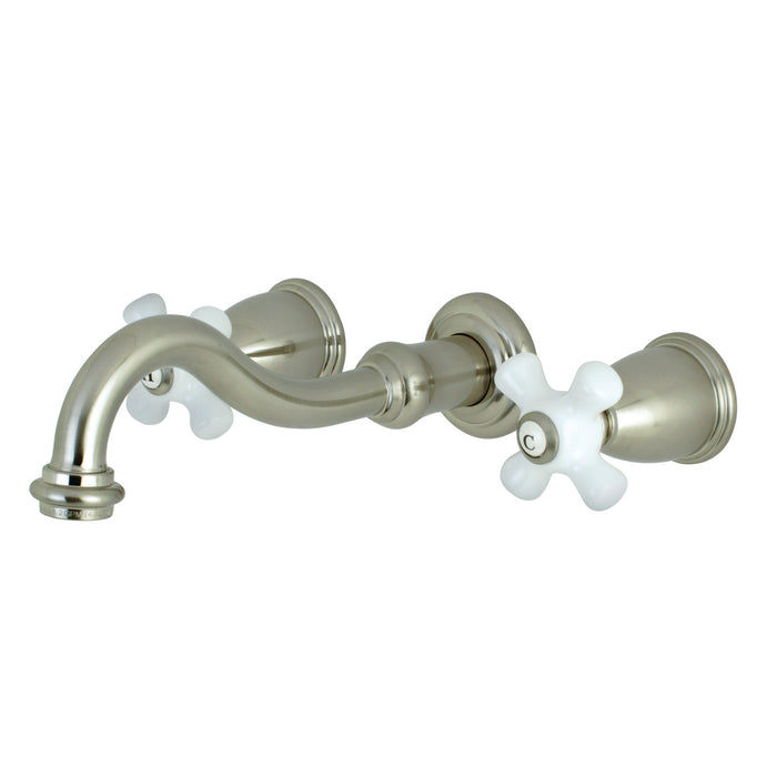 Vintage KS3128PX Two-Handle 3-Hole Wall Mount Bathroom Faucet, Brushed Nickel
