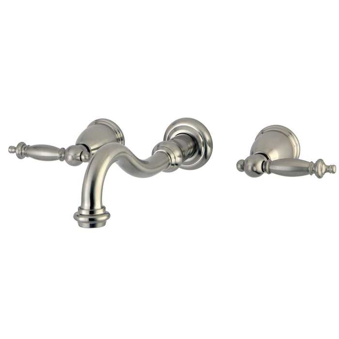 Templeton KS3128TL Two-Handle 3-Hole Wall Mount Bathroom Faucet, Brushed Nickel