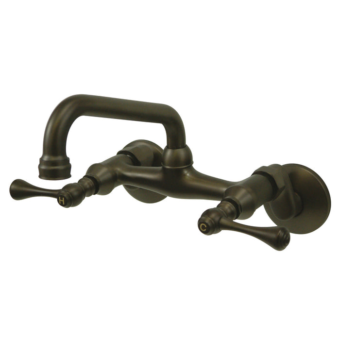 Kingston KS313ORB Two-Handle 2-Hole Wall Mount Kitchen Faucet, Oil Rubbed Bronze