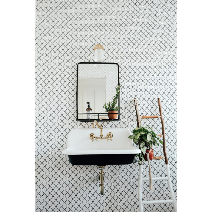 Kingston Heirloom KS3222AX - Vintage Two-Handle 2-Hole Wall Mount Bridge Kitchen Faucet, Polished Brass