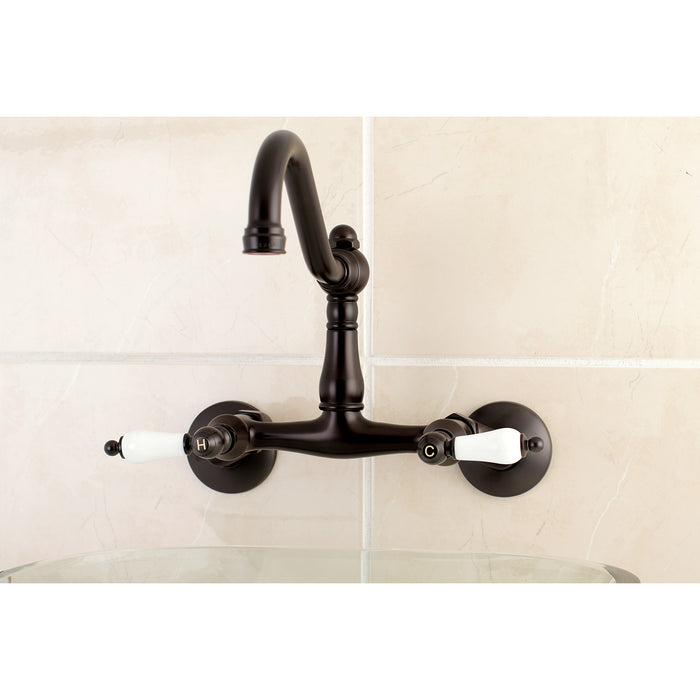Vintage KS3225PL Two-Handle 2-Hole Wall Mount Kitchen Faucet, Oil Rubbed Bronze