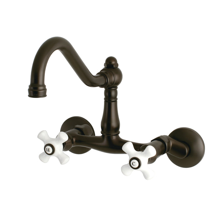 Vintage KS3225PX Two-Handle 2-Hole Wall Mount Kitchen Faucet, Oil Rubbed Bronze