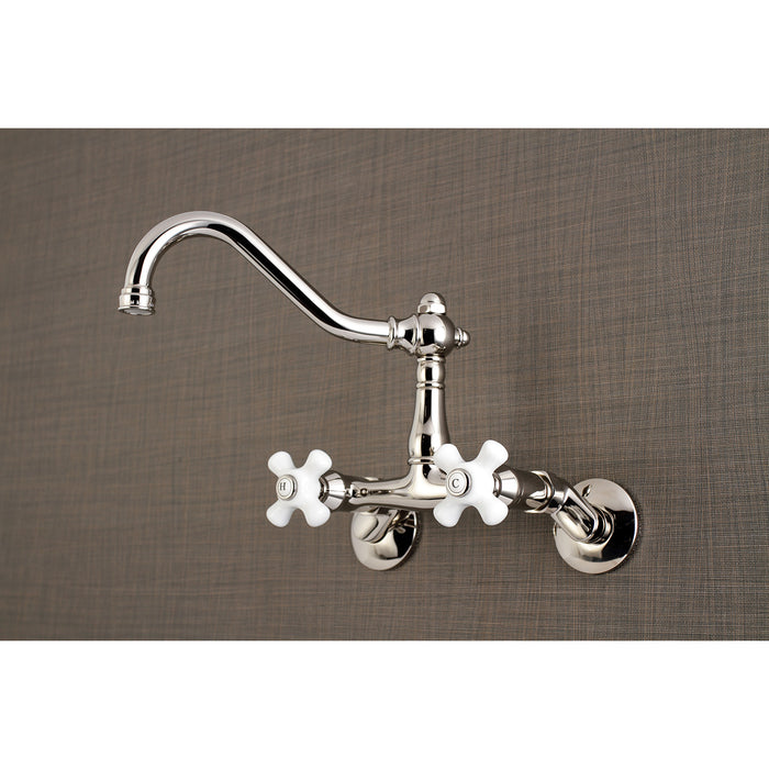 Vintage KS3226PX Two-Handle 2-Hole Wall Mount Kitchen Faucet, Polished Nickel