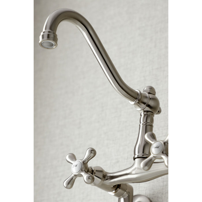Vintage KS3228AX Two-Handle 2-Hole Wall Mount Kitchen Faucet, Brushed Nickel