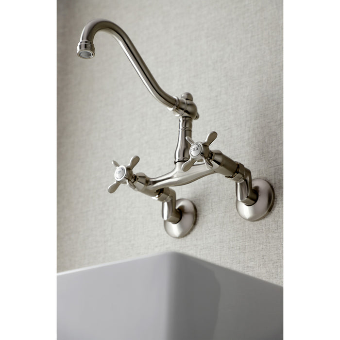 Essex KS3228BEX Two-Handle 2-Hole Wall Mount Kitchen Faucet, Brushed Nickel