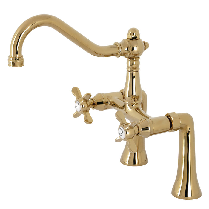 Essex KS3232BEX Two-Handle 2-Hole Deck Mount Clawfoot Tub Faucet, Polished Brass