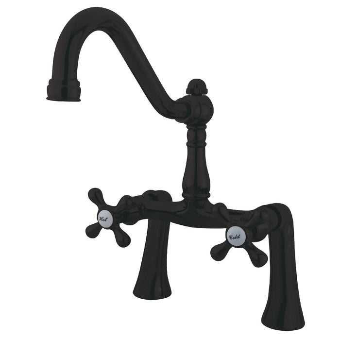 Kingston Heirloom KS3235AX - Restoration Two-Handle 2-Hole Deck-Mount Clawfoot Tub Faucet, Oil Rubbed Bronze