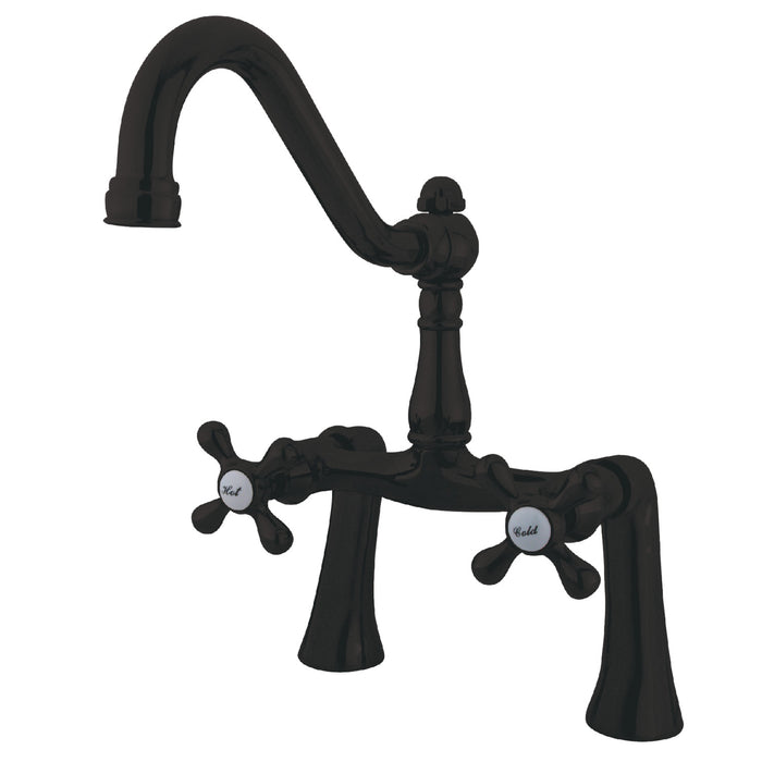 Restoration KS3235AX Two-Handle 2-Hole Deck Mount Clawfoot Tub Faucet, Oil Rubbed Bronze