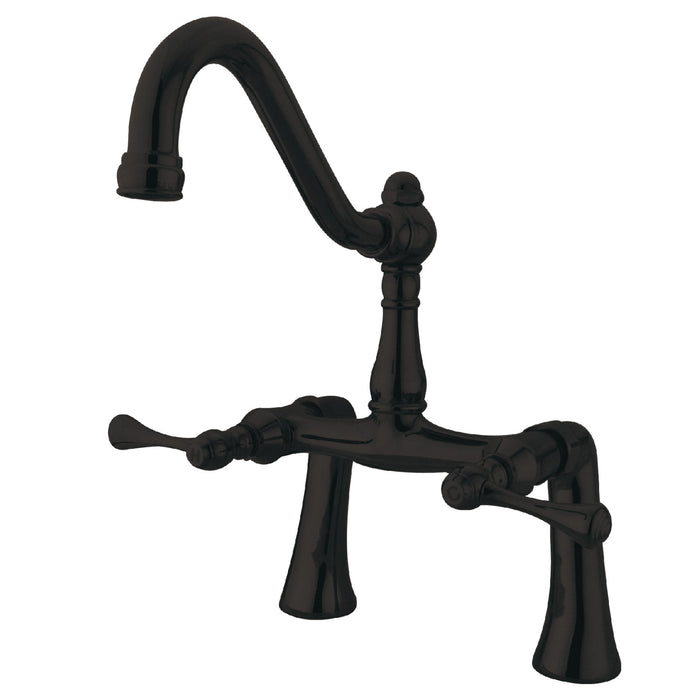 Kingston Heirloom KS3235BL - Restoration Two-Handle 2-Hole Deck-Mount Clawfoot Tub Faucet, Oil Rubbed Bronze