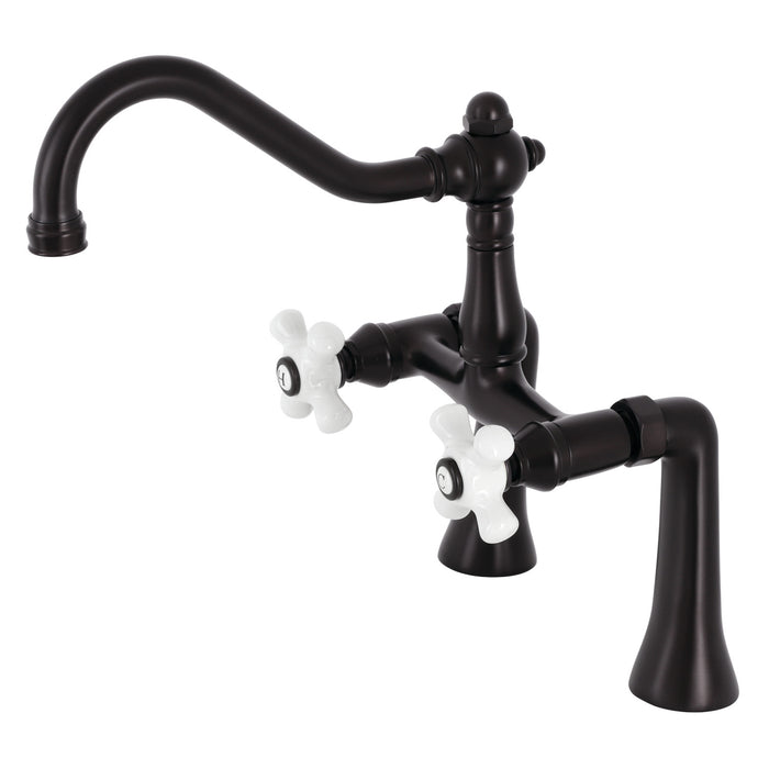 Restoration KS3235PX Two-Handle 2-Hole Deck Mount Clawfoot Tub Faucet, Oil Rubbed Bronze