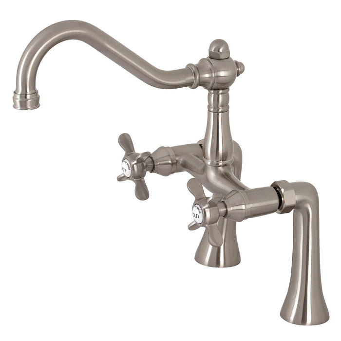 Essex KS3238BEX Two-Handle 2-Hole Deck Mount Clawfoot Tub Faucet, Brushed Nickel