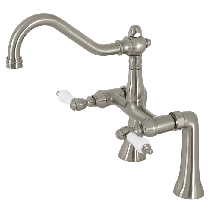 Restoration KS3238PL Two-Handle 2-Hole Deck Mount Clawfoot Tub Faucet, Brushed Nickel