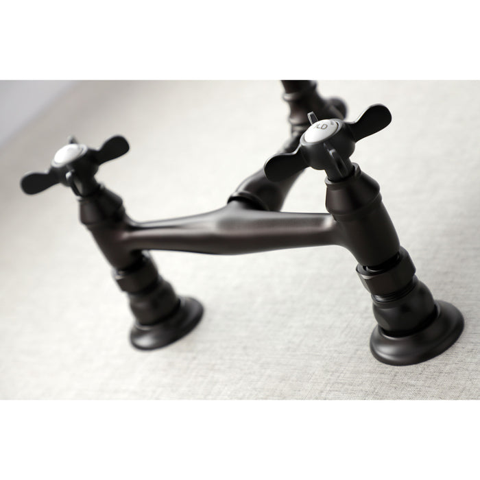 Essex KS3245BEX Two-Handle 2-Hole Wall Mount Bathroom Faucet, Oil Rubbed Bronze