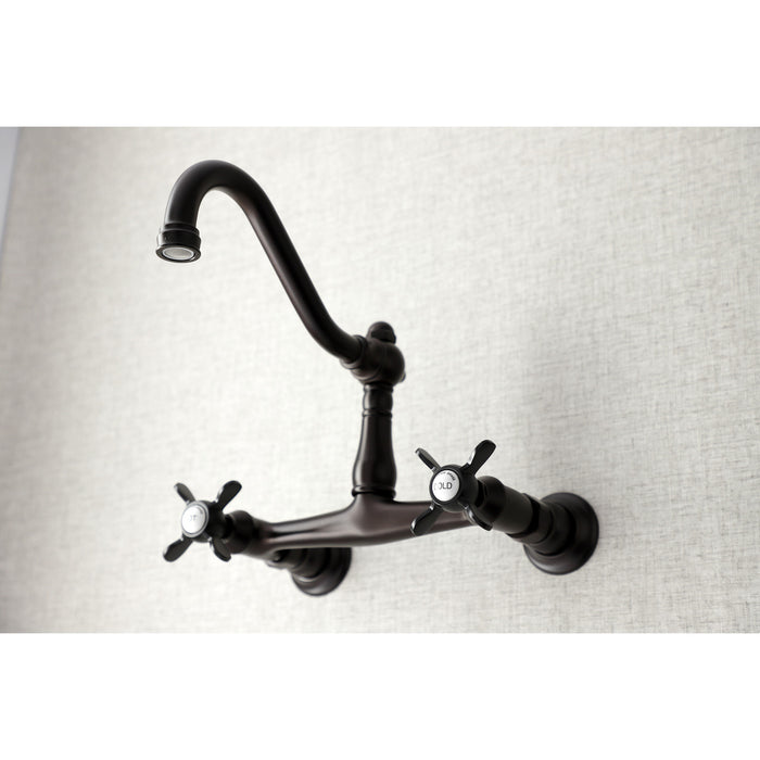 Essex KS3245BEX Two-Handle 2-Hole Wall Mount Bathroom Faucet, Oil Rubbed Bronze