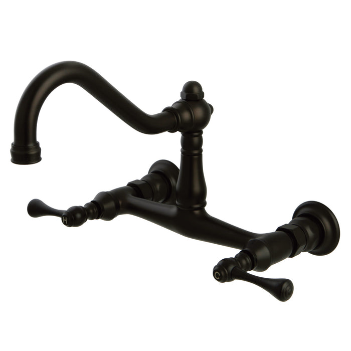 Vintage KS3245BL Two-Handle 2-Hole Wall Mount Bathroom Faucet, Oil Rubbed Bronze