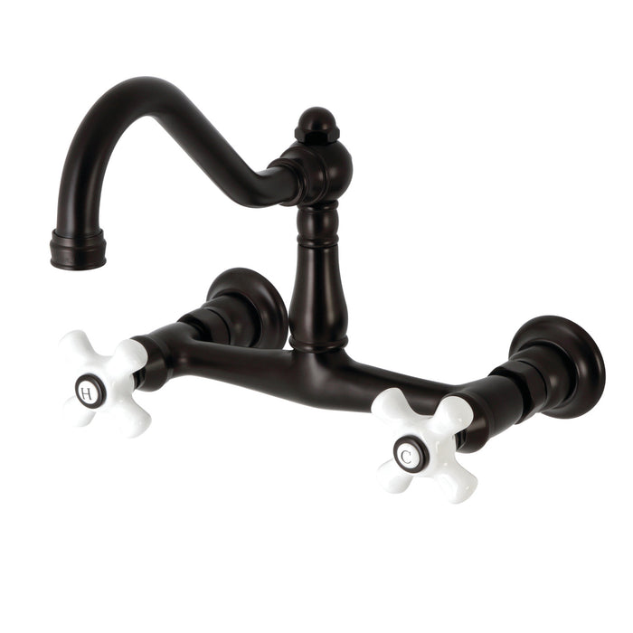 Vintage KS3245PX Two-Handle 2-Hole Wall Mount Bathroom Faucet, Oil Rubbed Bronze