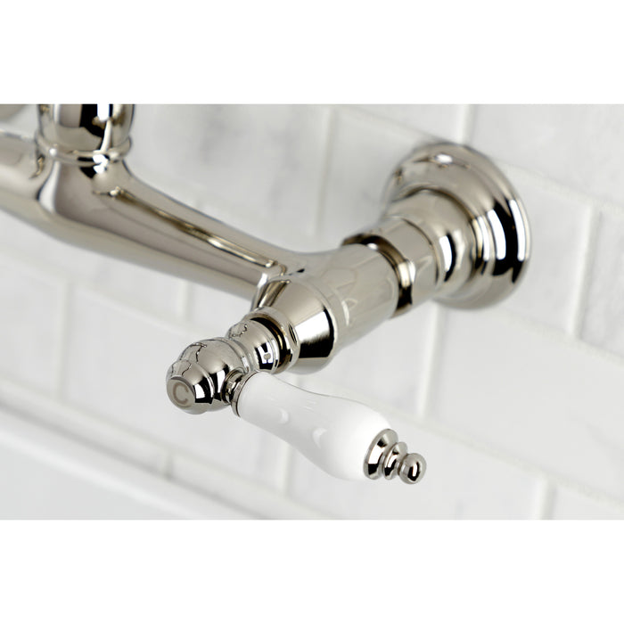 Vintage KS3246PL Two-Handle 2-Hole Wall Mount Bathroom Faucet, Polished Nickel