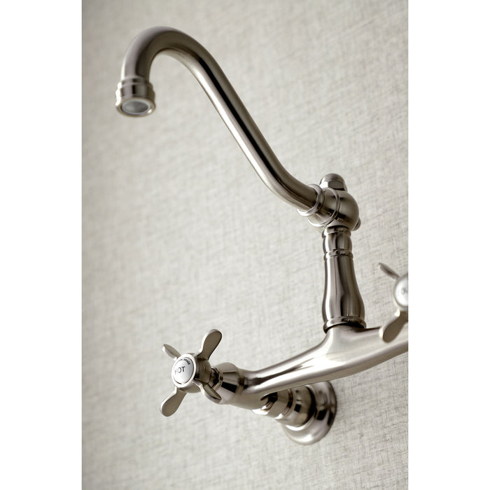 Essex KS3248BEX Two-Handle 2-Hole Wall Mount Bathroom Faucet, Brushed Nickel