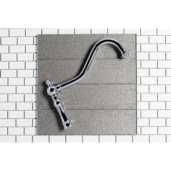 Kingston Heirloom KS3271AXBS - Restoration Two-Handle 4-Hole Deck Mount Bridge Kitchen Faucet with Brass Sprayer, Polished Chrome