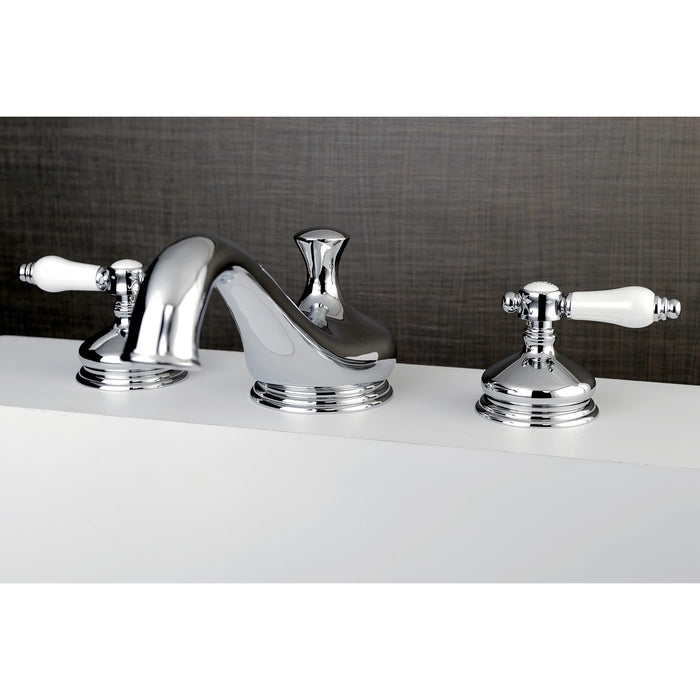 Kingston Heirloom KS3331BPL - Bel-Air Two-Handle 3-Hole Deck Mount Roman Tub Faucet, Polished Chrome