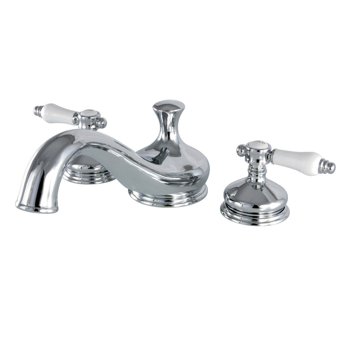 Kingston Heirloom KS3331BPL - Bel-Air Two-Handle 3-Hole Deck Mount Roman Tub Faucet, Polished Chrome