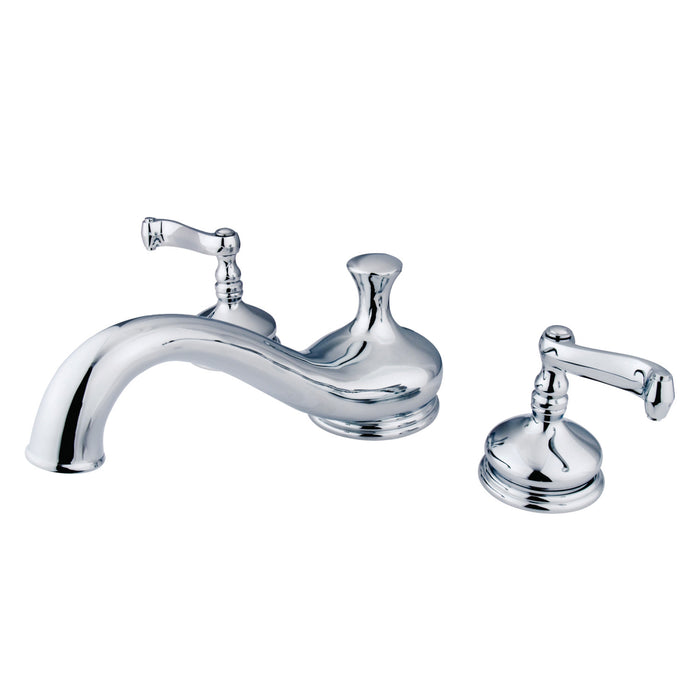 Kingston Tulare KS3331FL - Royale Two-Handle 3-Hole Deck Mount Roman Tub Faucet, Polished Chrome