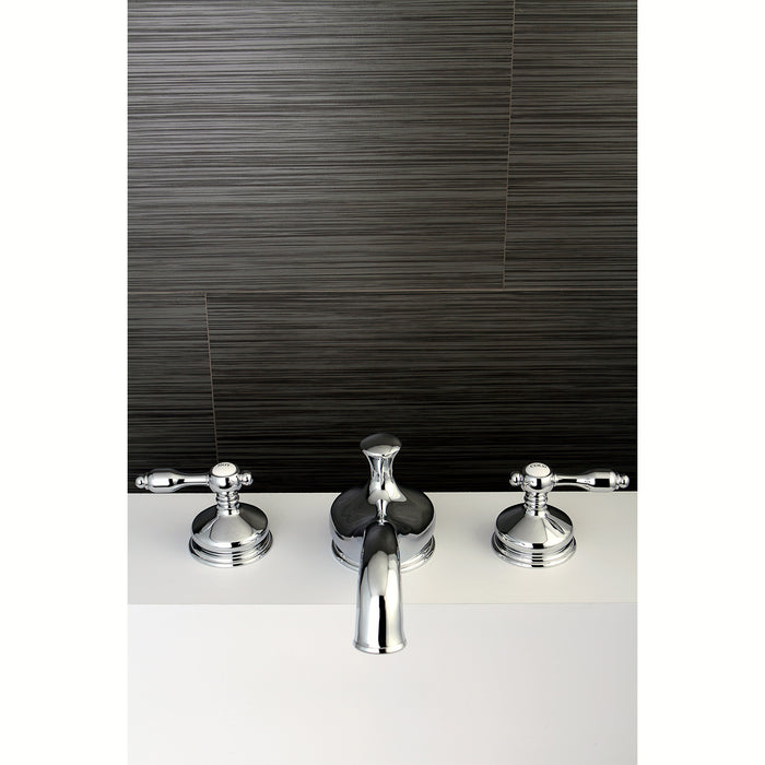 Kingston Heirloom KS3331TAL - Tudor Two-Handle 3-Hole Deck Mount Roman Tub Faucet, Polished Chrome
